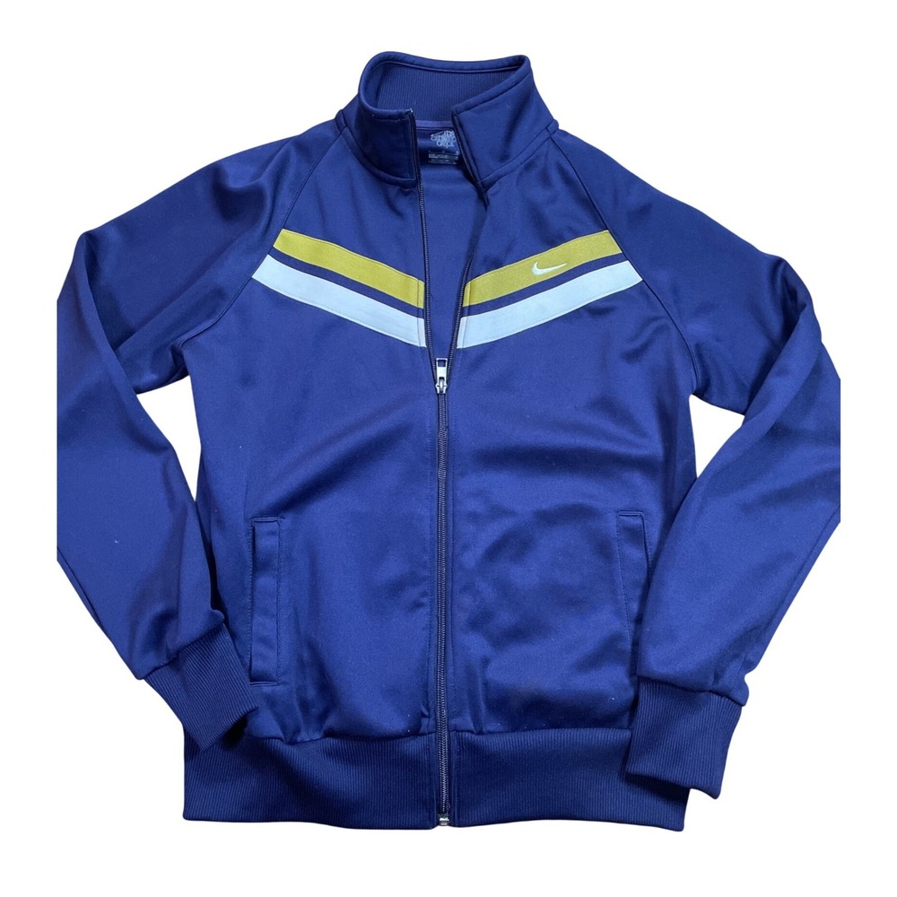 Vintage Nike Navy Blue Athletic Track Jacket Full Zip Men‎ Casual Sportswear Y2K